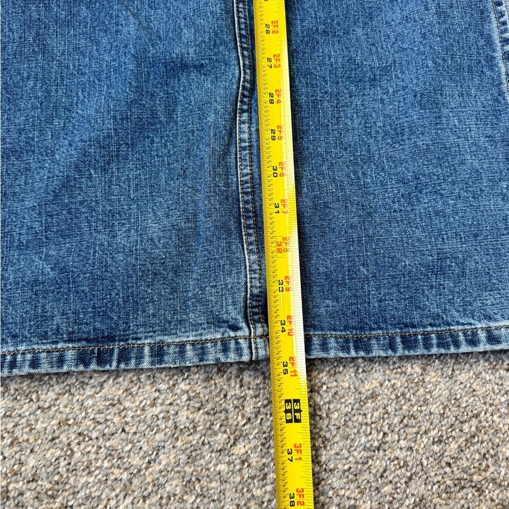 Vintage Low Rise Lei Blue Denim Maxi Skirt - Picture 5 of 8